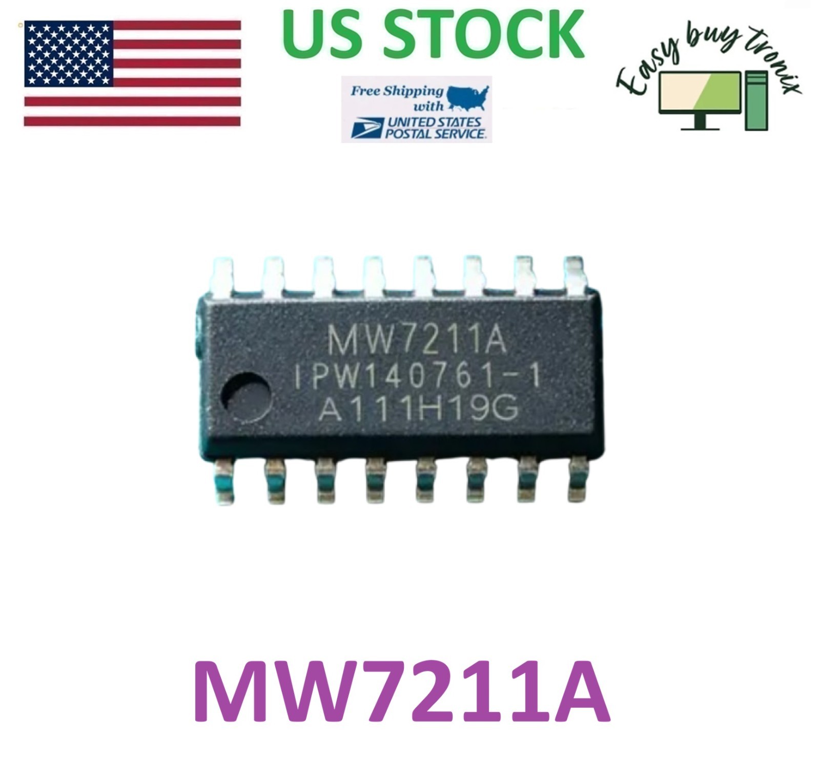 2Pcs MW7211 MW7211A SOP-16 USB1.1 Full Speed HUB Controller Chip IC