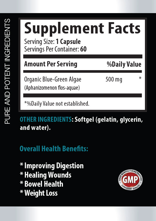 Blue Green Algae From Klamath Lake 500mg (3 Bottles)