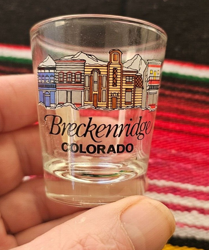 Vintage Breckenridge Colorado Mid Century Shot Glass Vacation Travel Souvenir