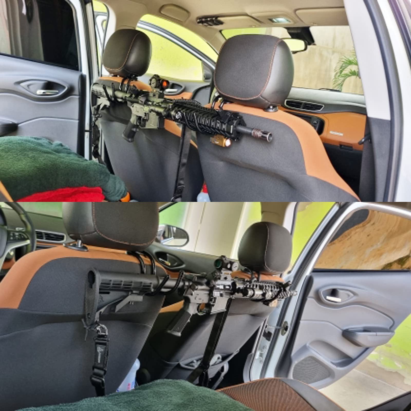 2 Pack Seat Back Gun Rack Bow Holder Sling black