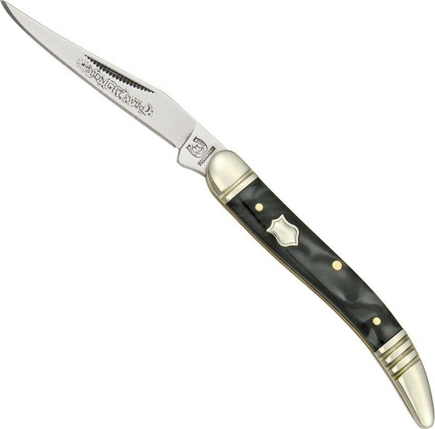 Texas Toothpick pocket knife Black Midnight handles with Shield Rough Rider 962