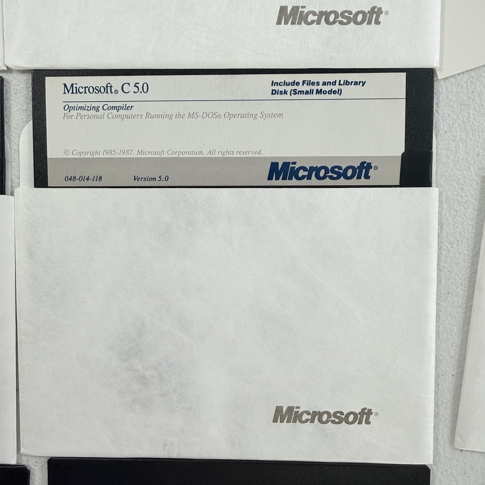 Vintage Software Microsoft C 5.0 Lot 5.25" Diskettes 1987