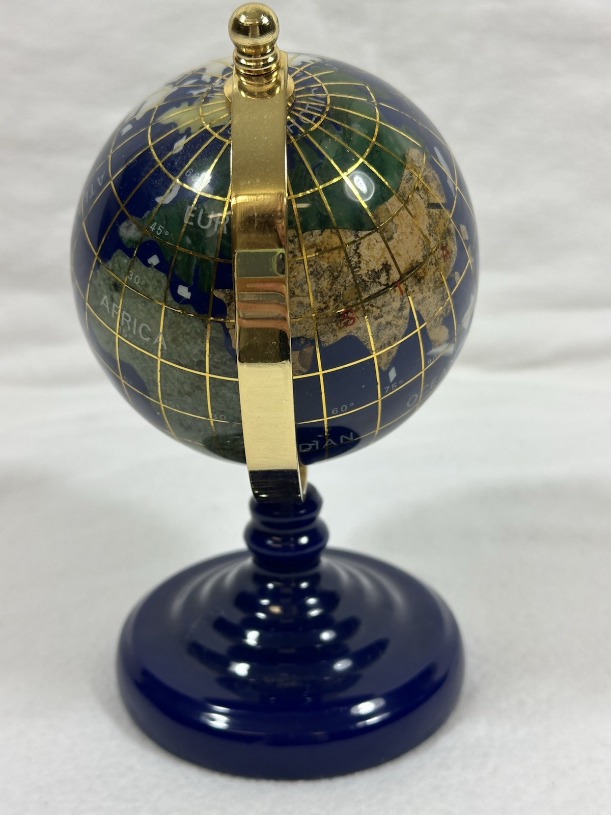 Gemstone Globe Small Blue Tabletop World 6.5"X3"