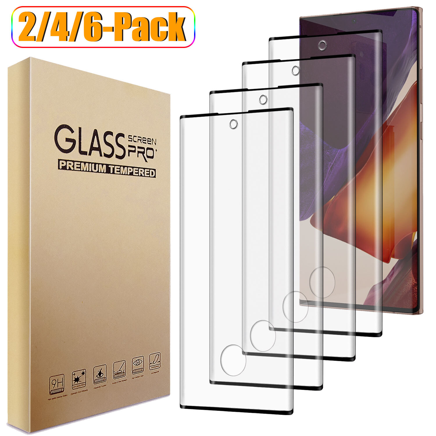 For Samsung Galaxy Note20/Note20 Ultra 5G Clear Tempered Glass Screen Protector