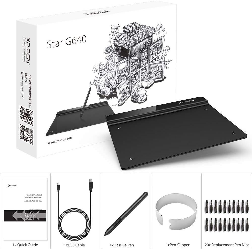 Slim XPPen Star Graphics Tablet 6x4 - Perfect for Remote Learning & Creativity