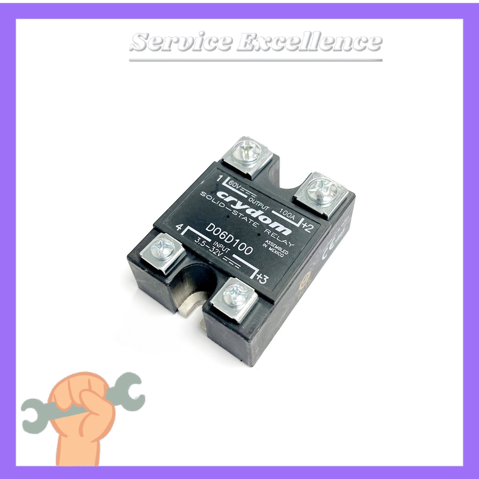 Crydom D06D100 DC OUTPUT PANEL MOUNT SOLID STATE RELAYS 60A-100A 60 VDC NEW