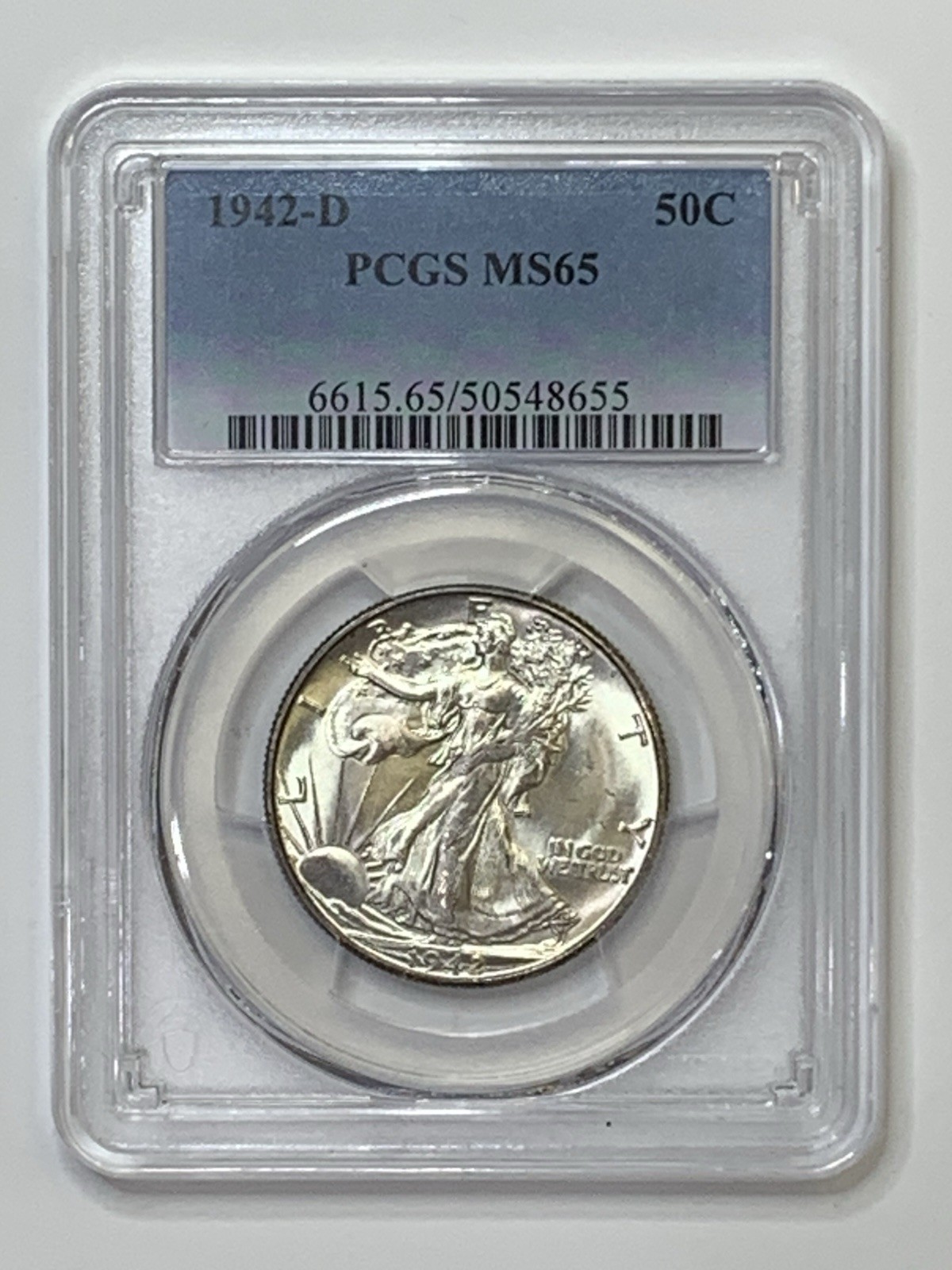 1942-D 50c Walking Liberty Half Dollar PCGS MS65 ** BHXKH8655 ** Absolutely PQ!!