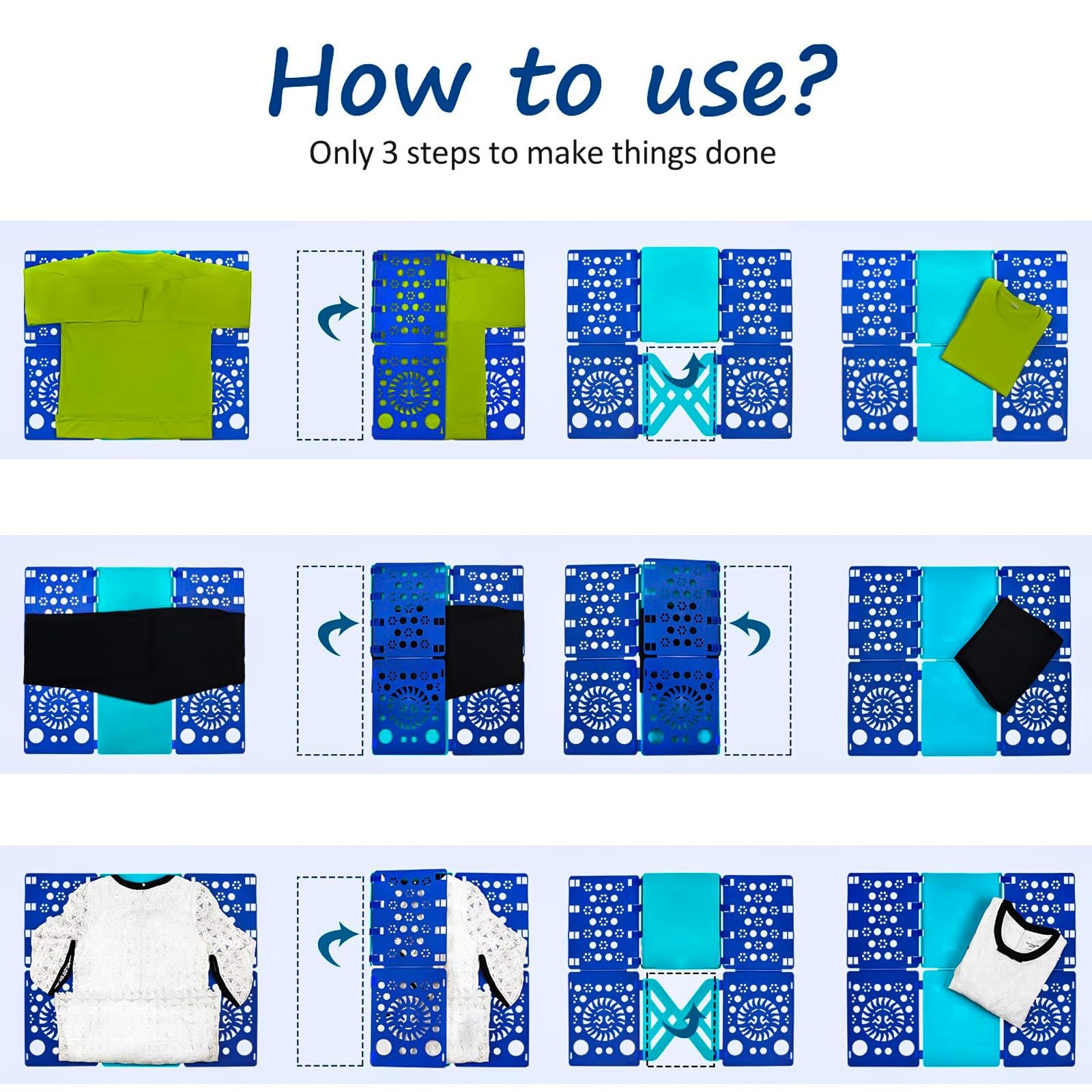 Version 3 Shirt Folding Board t Shirts Clothes Folder Durable Plastic Laundry...