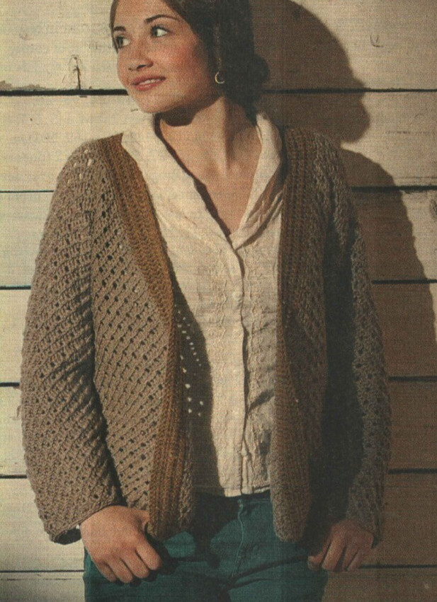 PRAIRIE GRASS CARDIGAN SWEATER 6 SIZES WOMEN'S CROCHET PATTERN INSTRUCTIONS