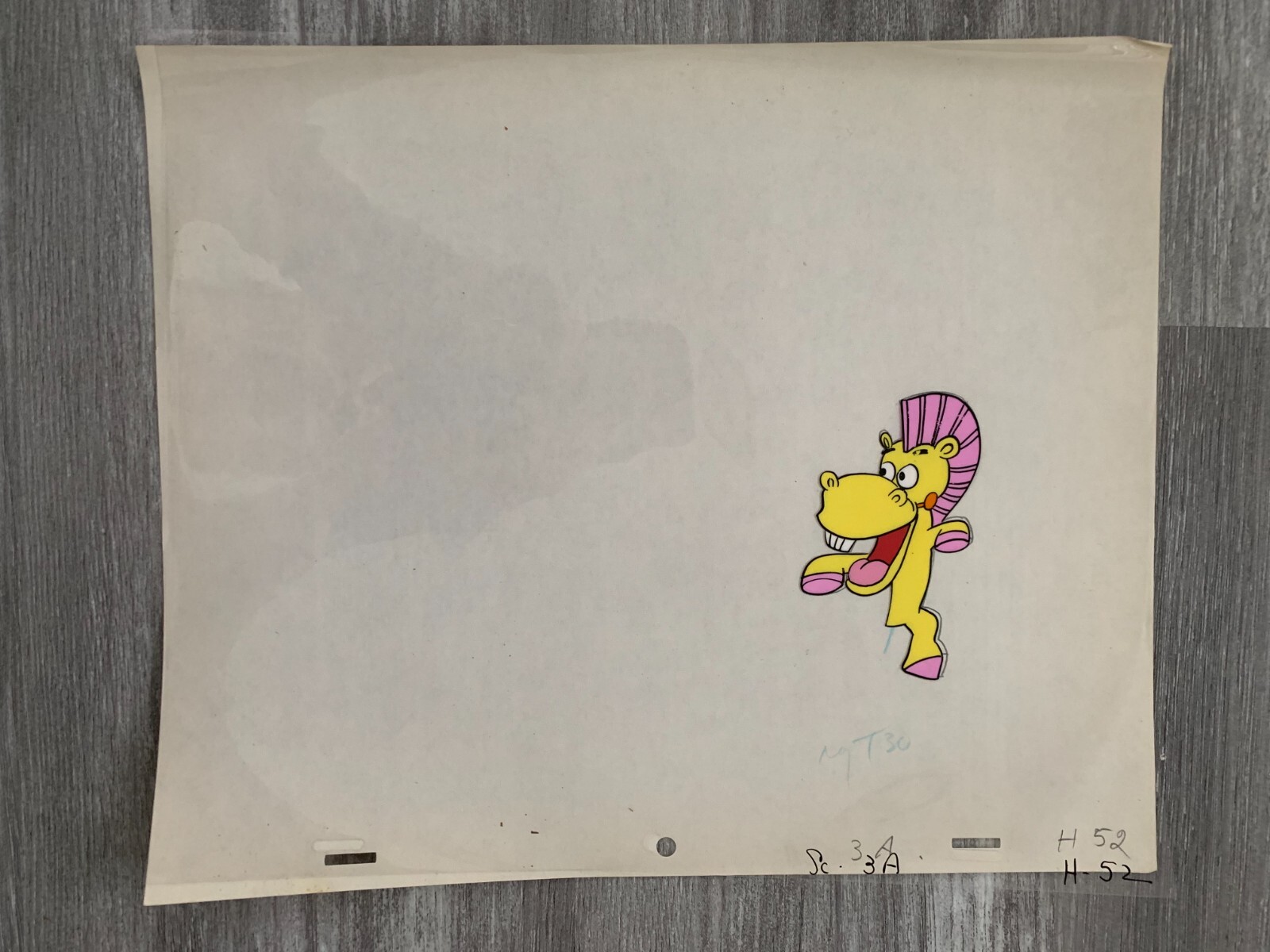 1970s? GENO'S WONDERLAND 12.5x10.5 Animation Cel SC3A H-52 Laughing Yellow Horse