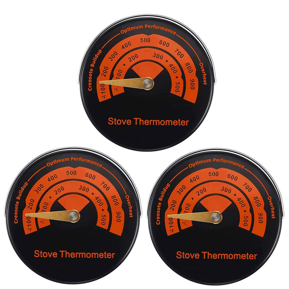 3X Magnetic Stove Flue Pipe Thermometer Wood Burner Fuel Temperature Gauge USA