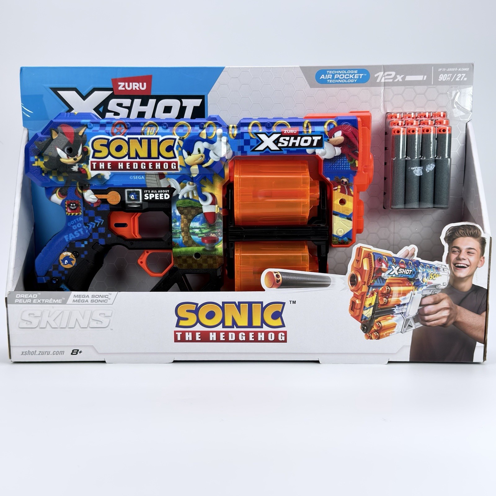XSHOT Skins Dread Blaster - Mega Sonic Skin by ZURU Sonic the Hedgehog