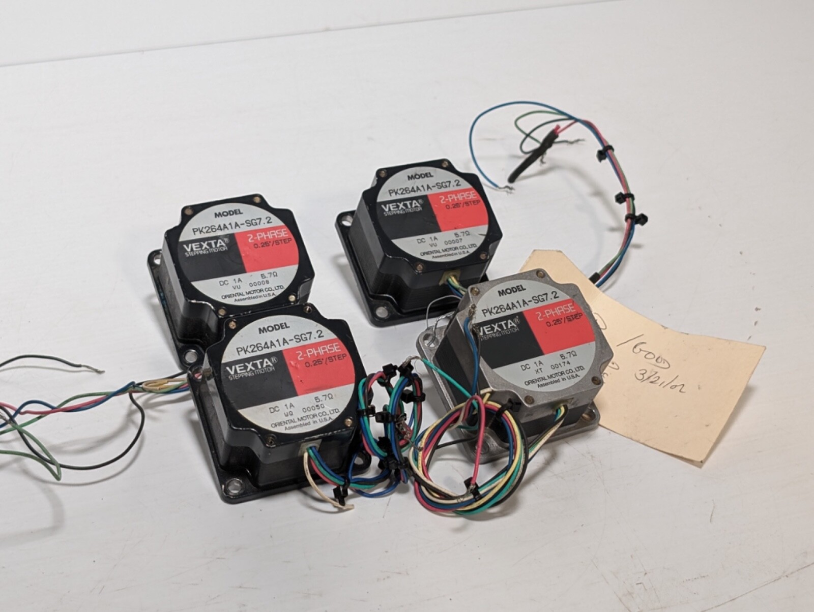 Lot of 4 Vexta PK264A1A-SG7.2 Stepping Motors, 2-Phase, Oriental Motors