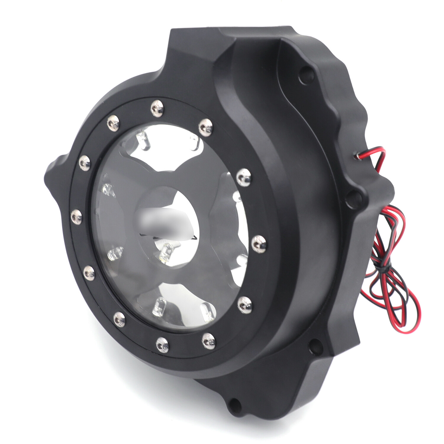 Black w/ Red LED Left Engine Stator Cover For 2003-2006 Honda CBR 600RR