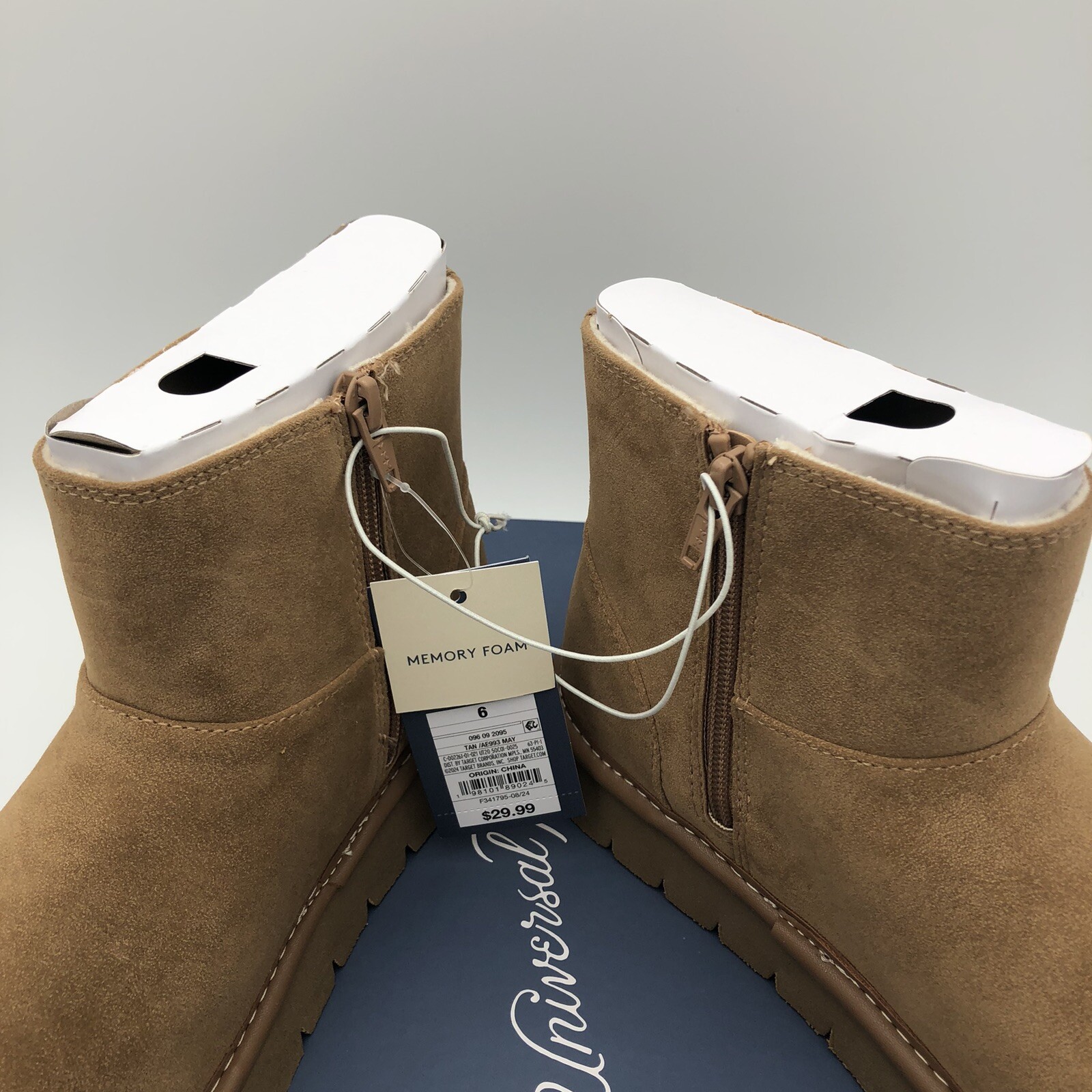 Size 6 Tan May Suede Boots Universal Thread NIB -292