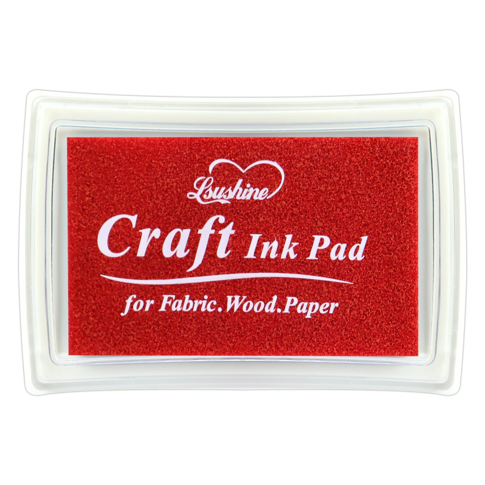 Non-Toxic Craft Ink Pad for Rubber Stamps, Paper, Fabric, Scrapbooking (Red)