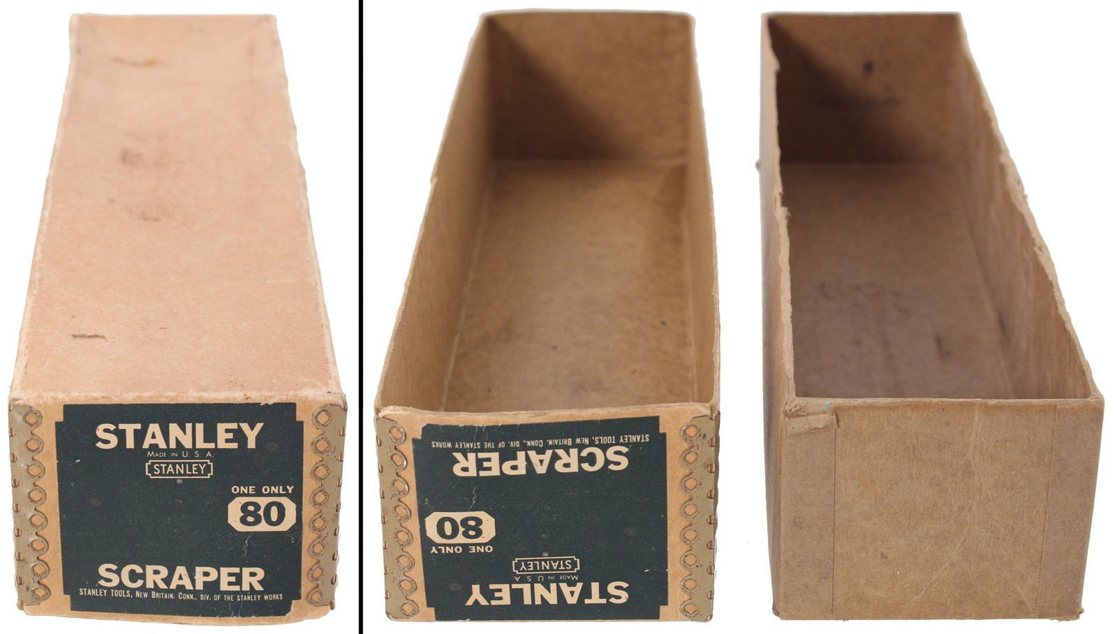 Orig. Later Corrugated Corner Box for Stanley No. 80 Iron Scraper- mjdtoolparts