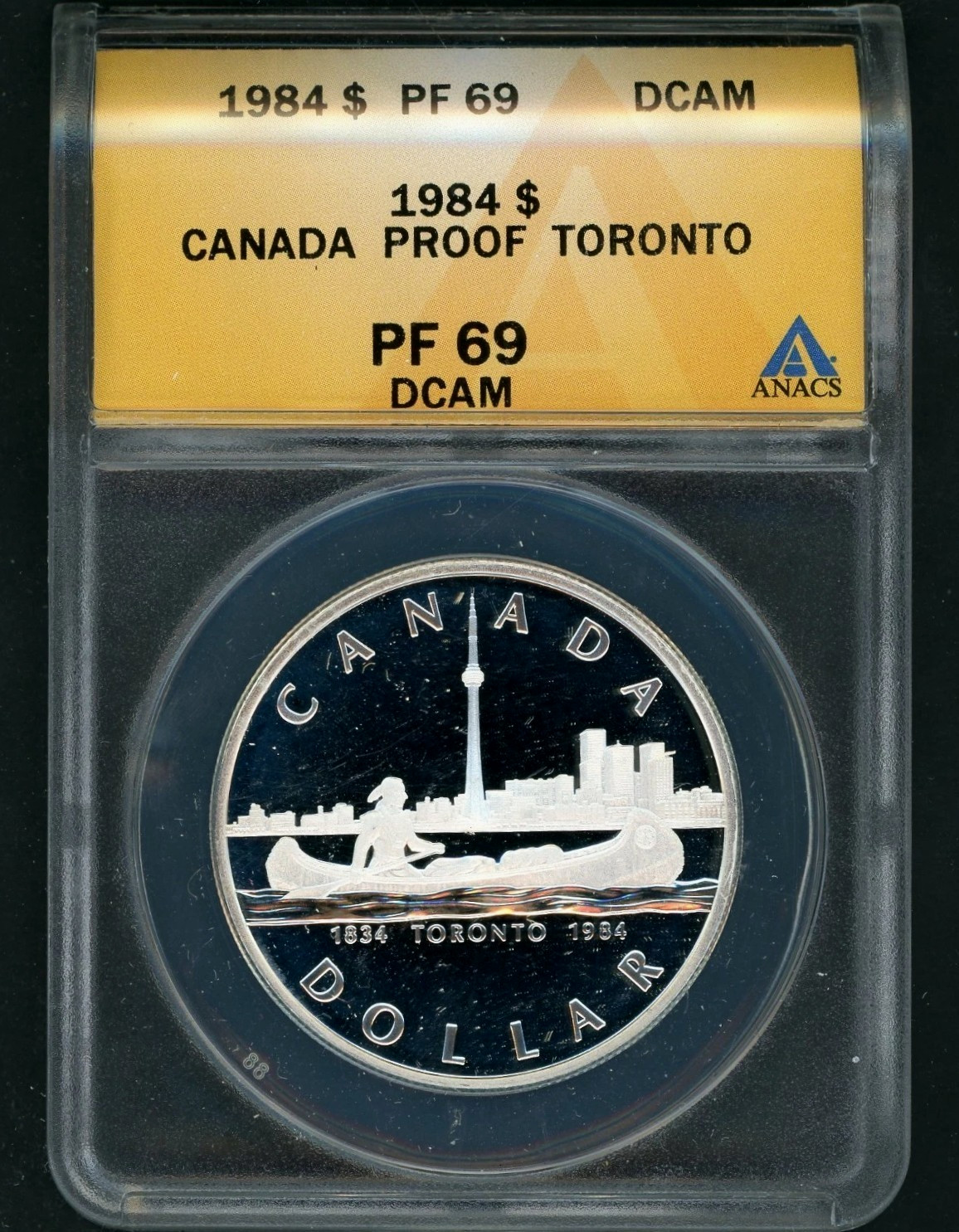 1 Dollar 1984 Queen Elizabeth II Toronto *REGINA* Canada PF69 ANACS Silver !!