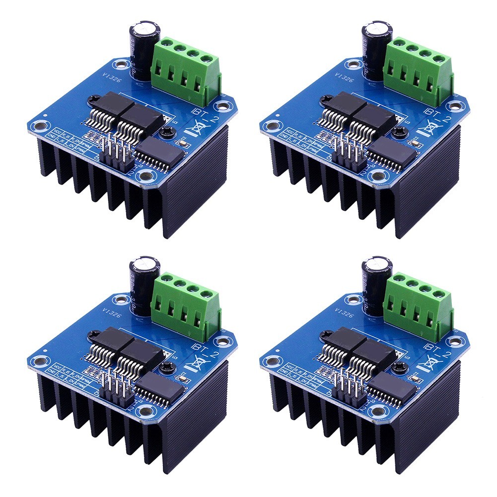 BTS7960 43A Motor Driver Modules 4-Pack Featuring 5V for mcu Isolation