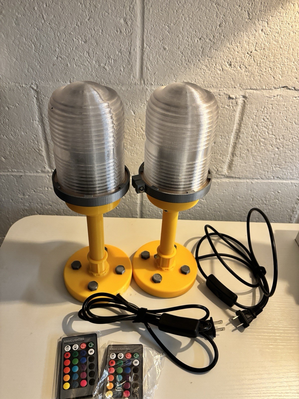 Two Decorative Airport Runway Lights - Remote Control Color Changing LED Bulbs