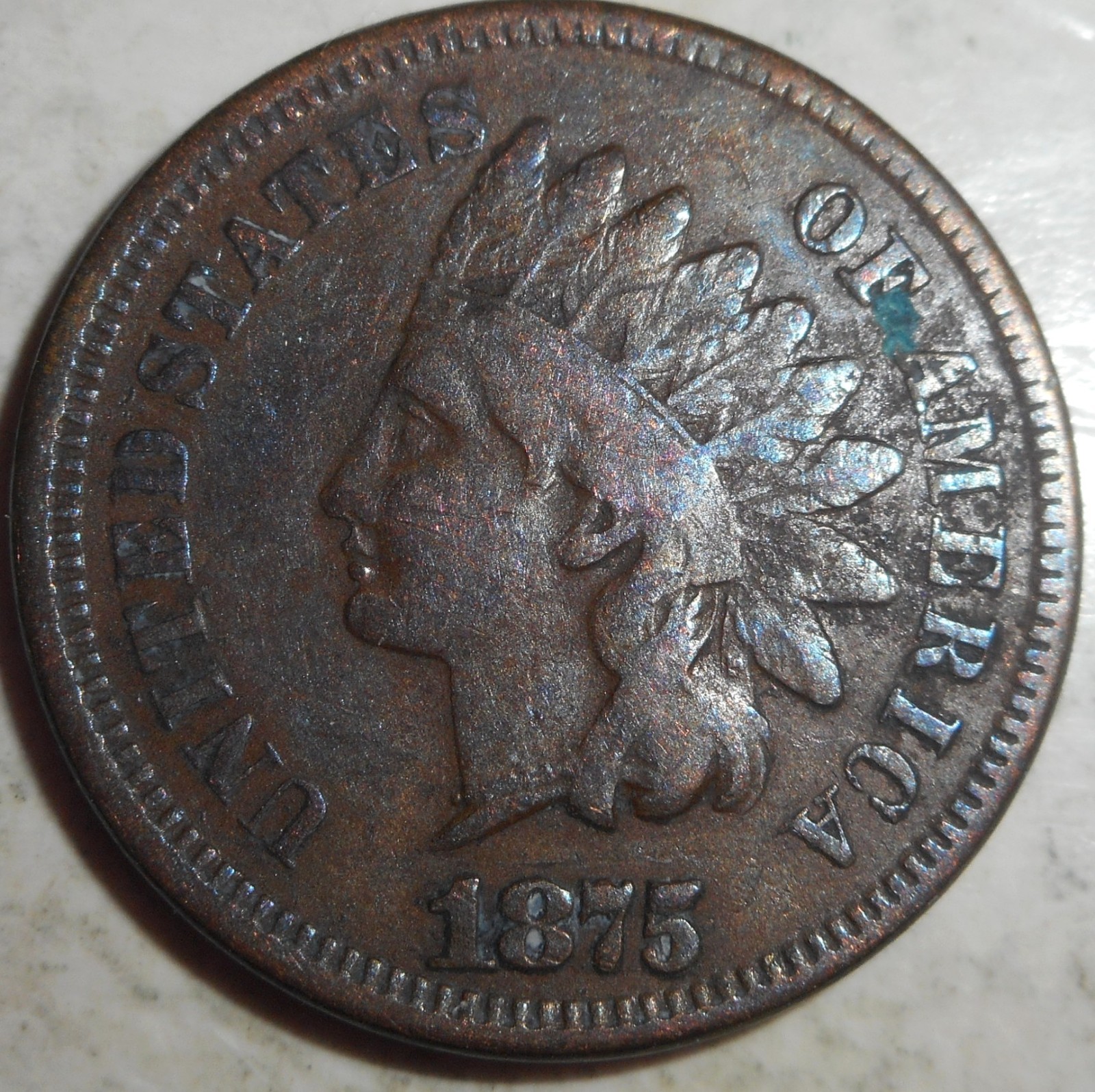 1875 Indian Head Penny, Nice Grade, Estate Sale, FREE SHIP