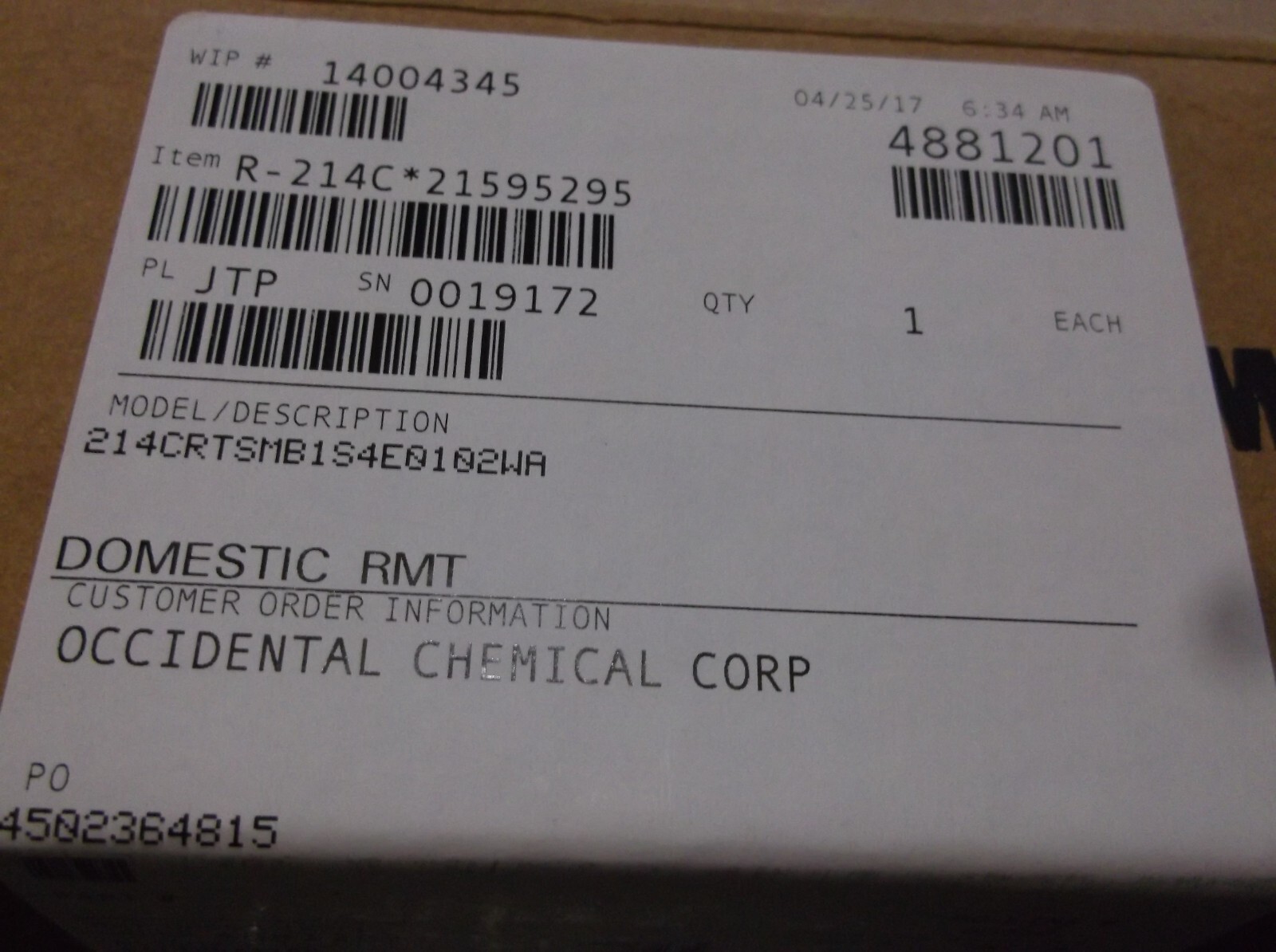 NIB ROSEMOUNT 214CRTSMB1S4E0102WA TEMPERATURE SENSOR (QQ6)