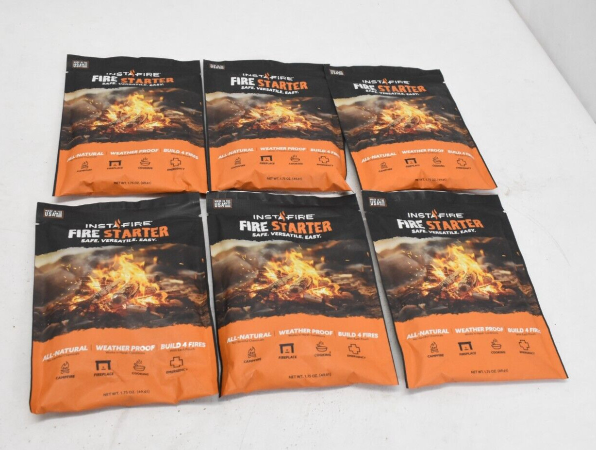 Set of 6 Instafire Fire Starter Blend Granulated Single Eco Friendly Odorless
