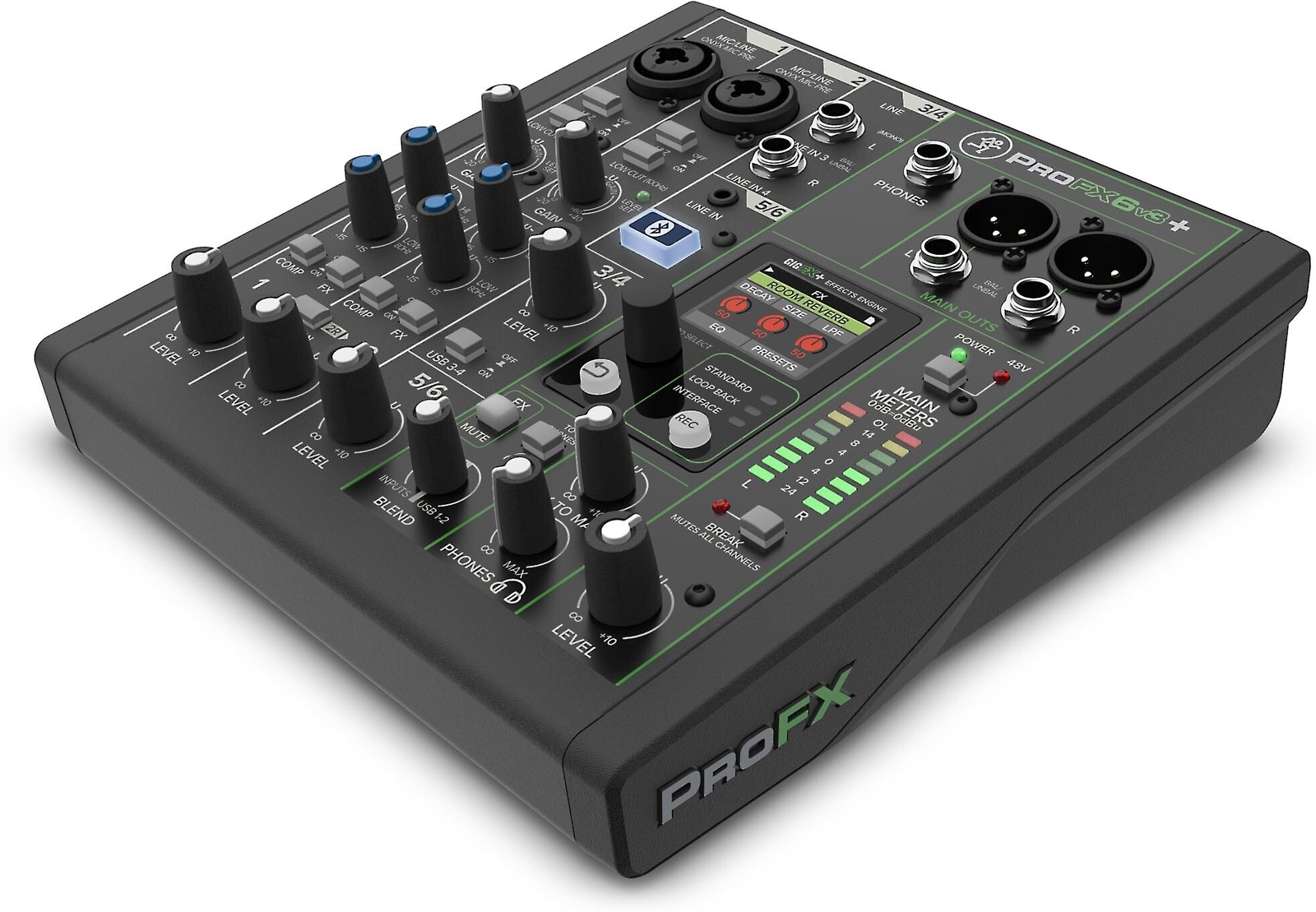 Mackie ProFX6V3+ 6-Channel Analog Mixer With Enhanced FX, USB, Bluetooth
