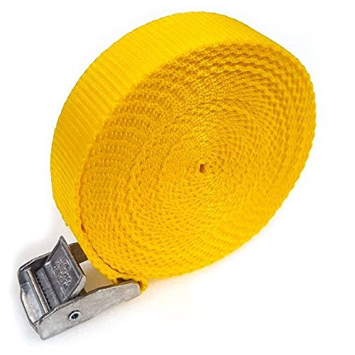 10 Buckled Straps 25mm Cam Buckle 5 meters Long Heavy Duty Load Yellow 250kg