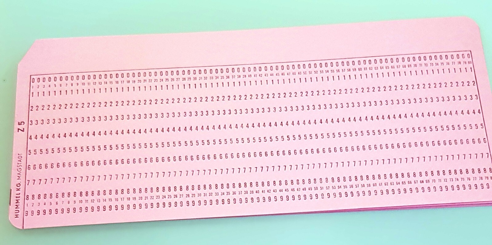 Punch cards nostalgia data memory 50s-70s Hummel Z5 red computer IBM