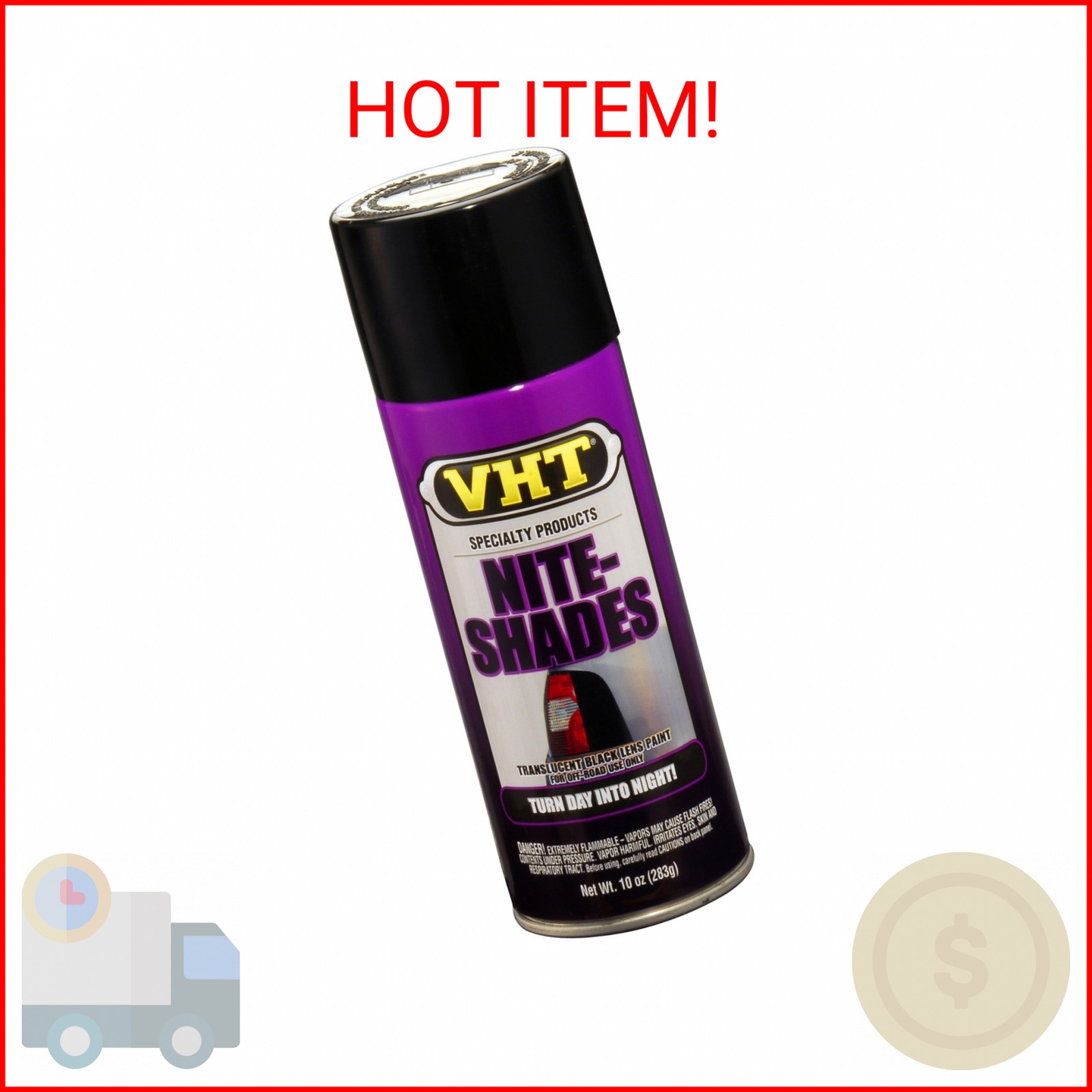 VHT SP999 Nite-Shades Lens Cover Coating - Translucent Black Spray Paint - 10 oz