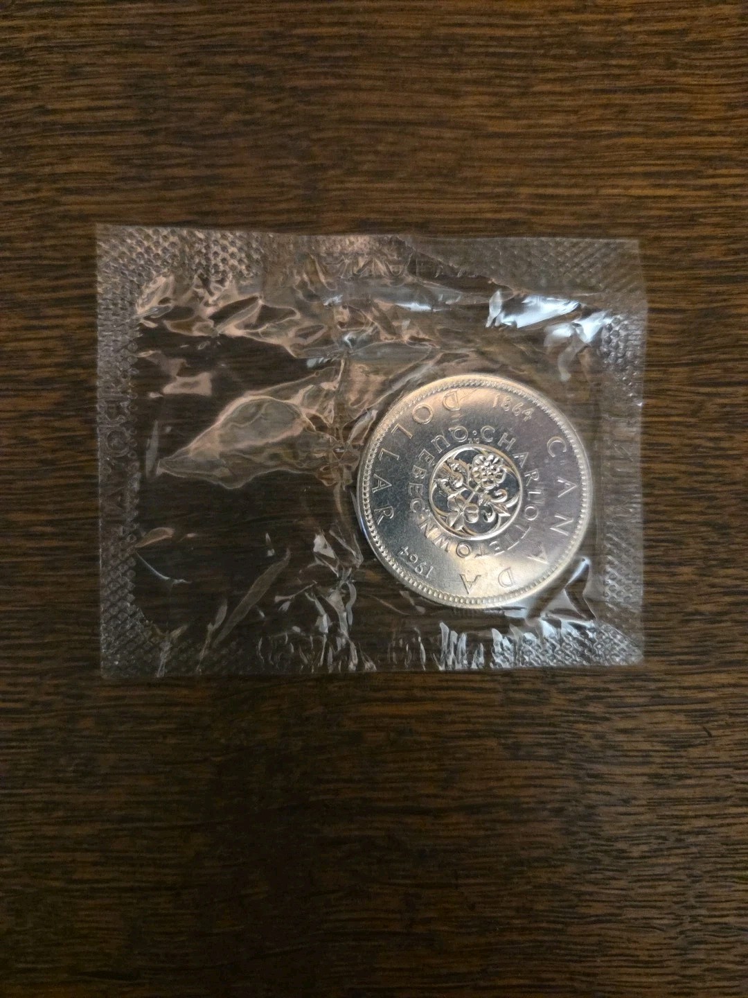 1964 Canada Silver Dollar, Proof-Like Uncir Comes In Original Cellophane
