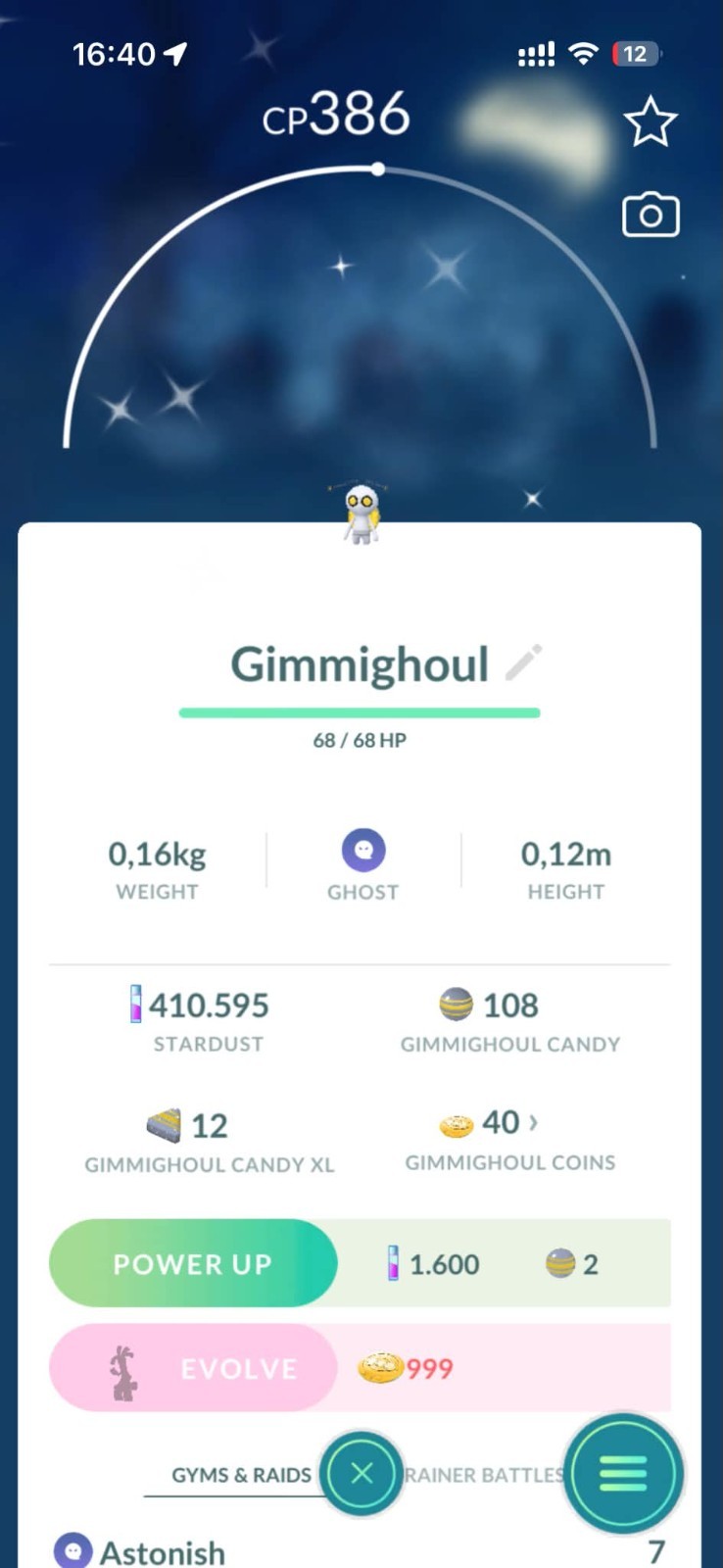 Pokémon Go - Shiny Gimmighoul - Without Background - Can Evolve - Mini PTC 80K