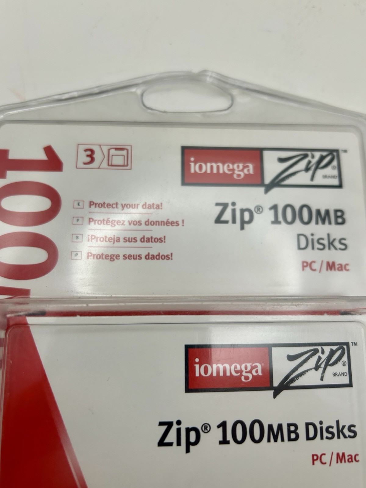 Iomega Zip Disk 100MB Cartridge 3-Pack Sealed PC Mac Data Backup Storage Media..