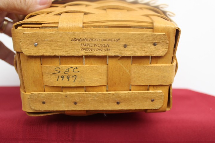Vtg Longaberger 1997 Mini Hanging Basket
