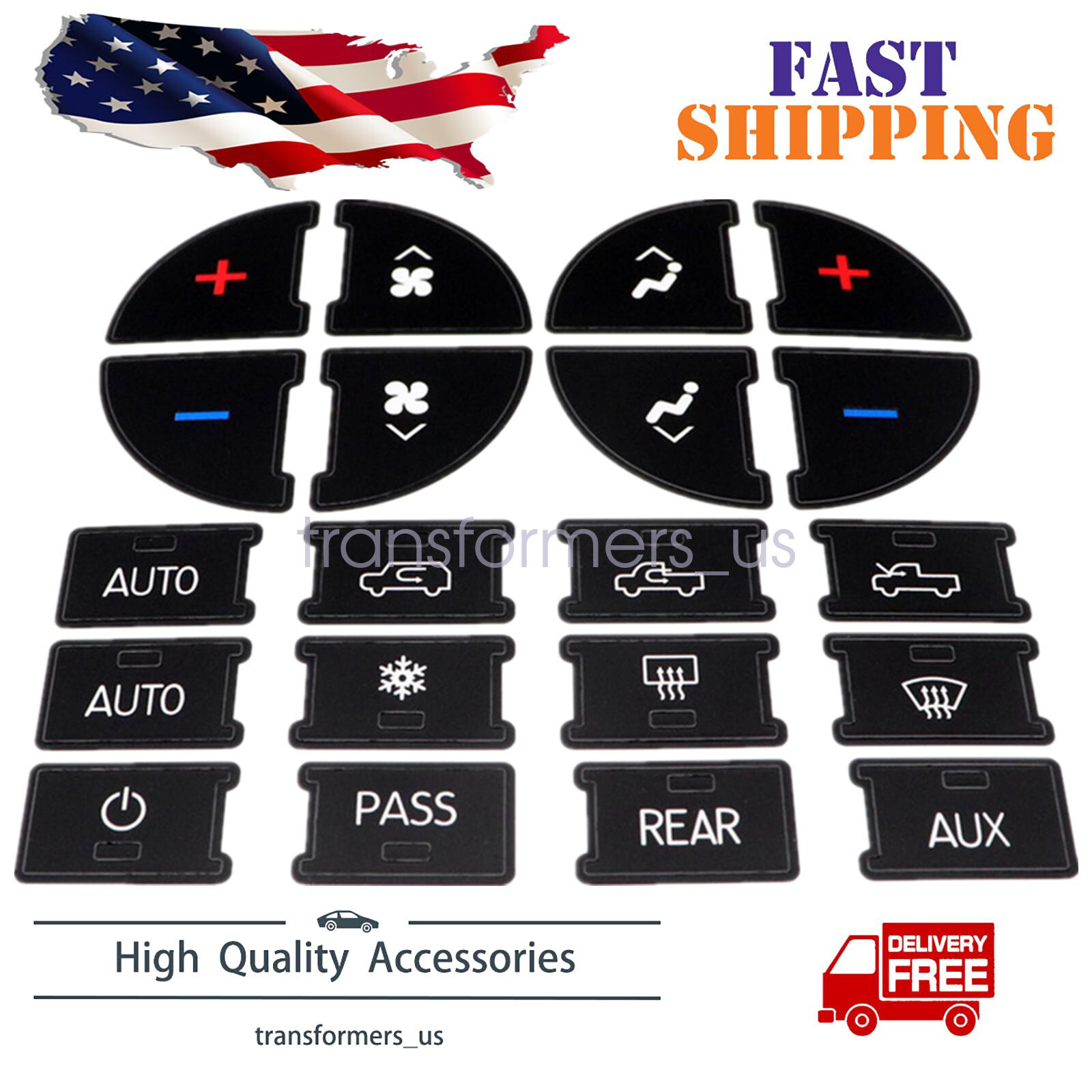 For 2007-2014 Chevy Silverado A/C Dash Button Repair Decal Stickers Replacement