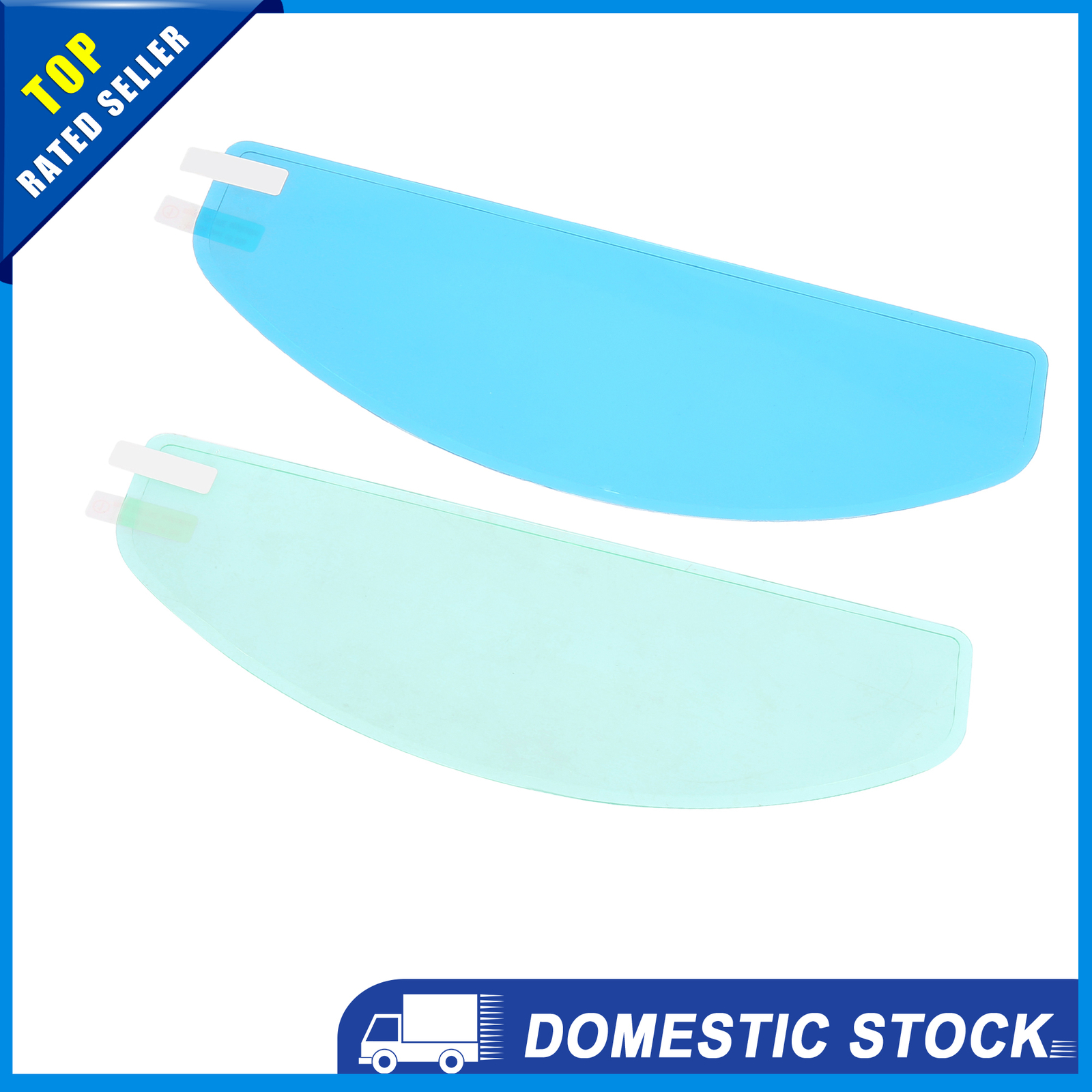 9.65" x 3.46" Rain Proof Anti Fog Film Sticker for Motorcycle Helmet Pack of 2