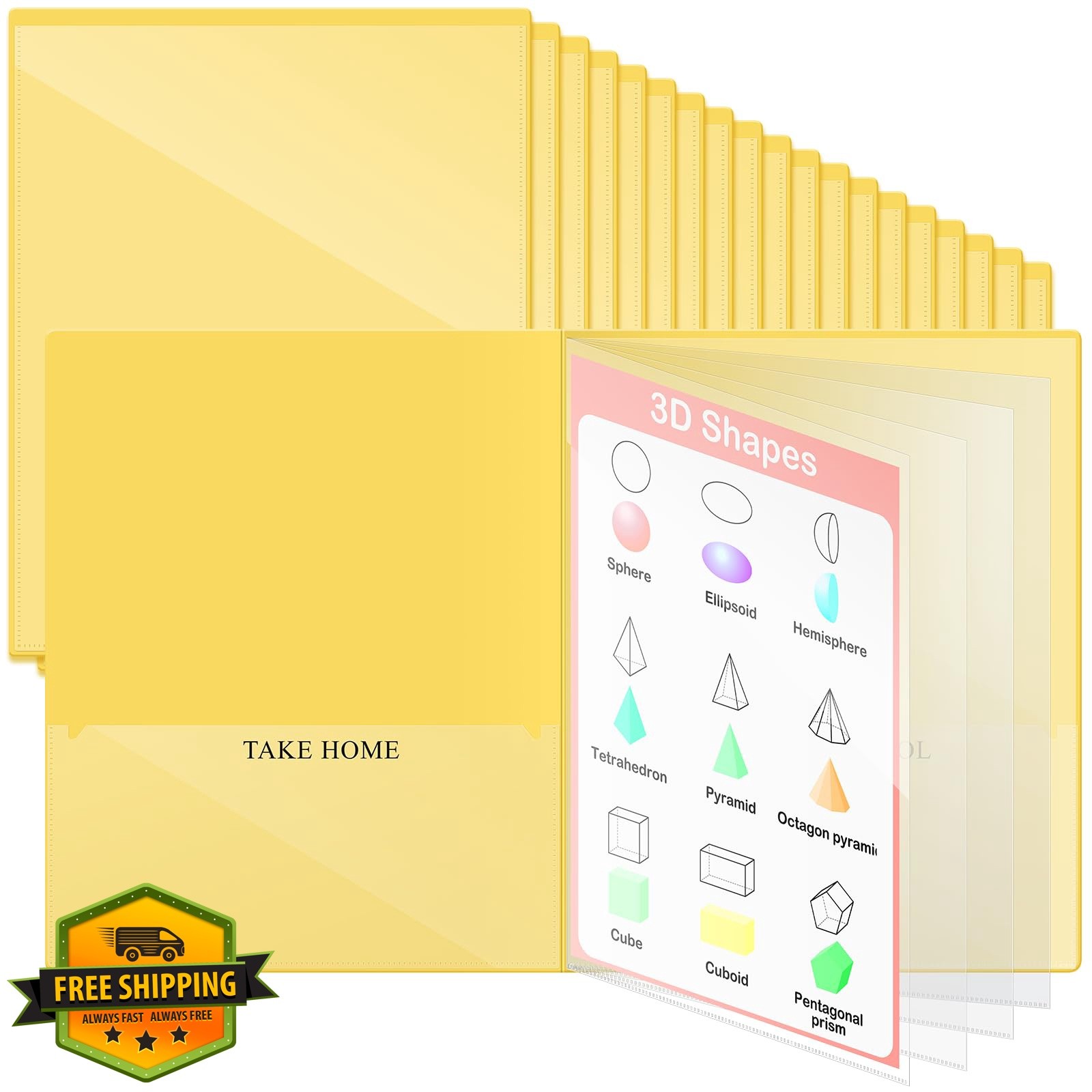 Henoyso 36 Yellow Pocket Folders