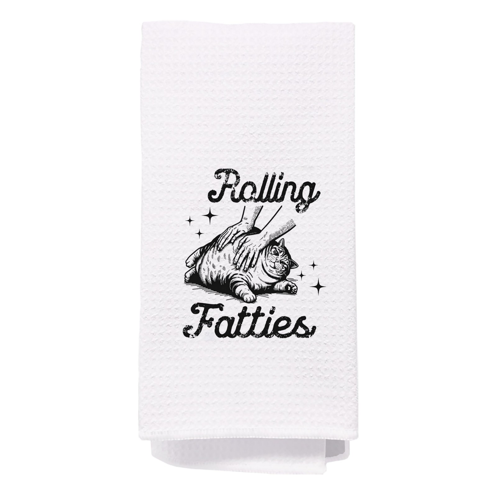 Funny Retro Cat Kitchen Towels Dish Tea 16x24 Inch Rolling Fatties Kitten