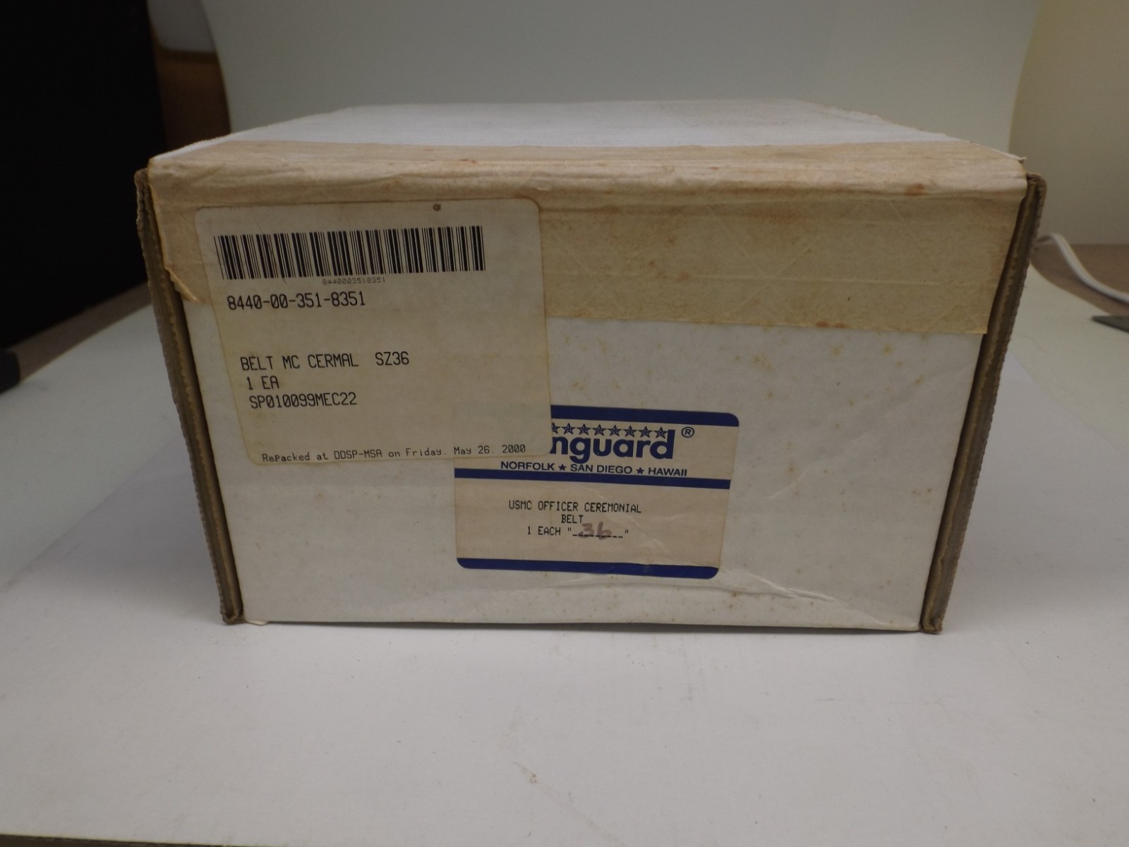 New Unopened USMC Officer Dress Uniform Ceremonial Belt Black Size 36 Vanguard