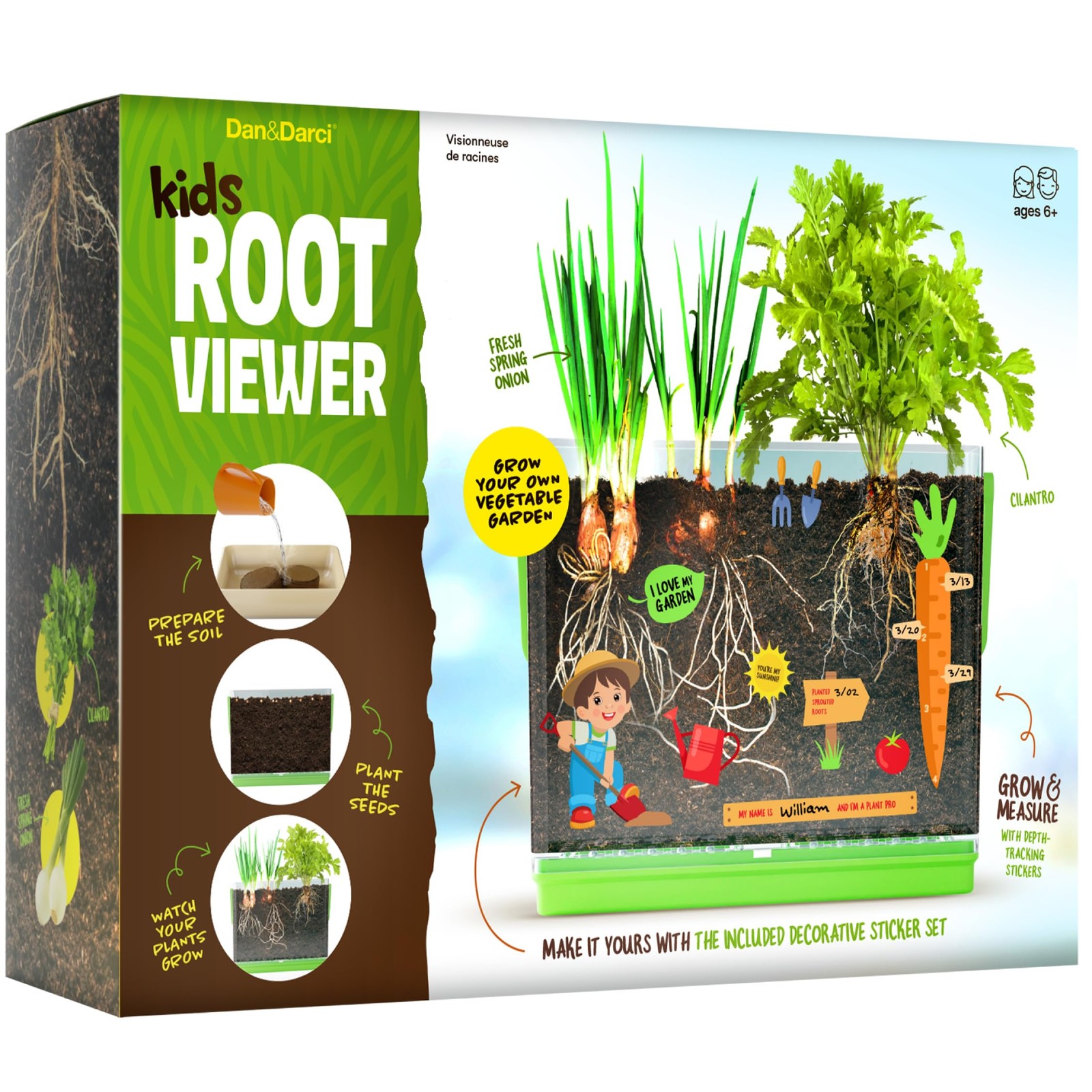 Dan&Darci Root Viewer Kit for Kids - Grow 7.5 x 2 x 5.5 inches, Multicolred