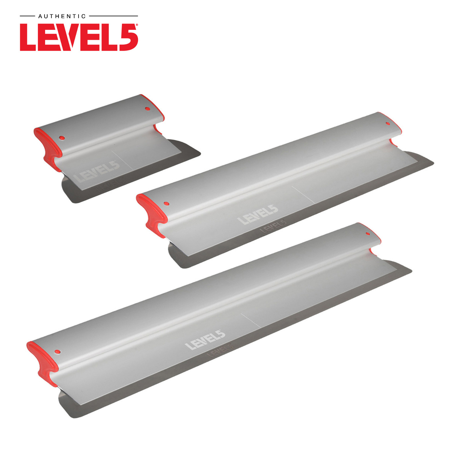 LEVEL5 Drywall Skimming Blade Set 3-pce 10" 24" & 32" Stainless Blades | 5-444
