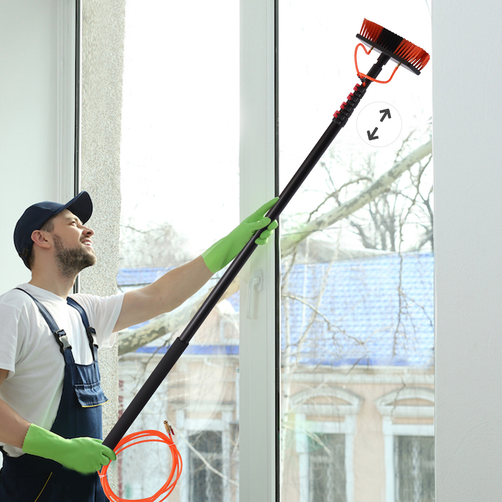 Solar Panel Cleaning Brush & Pole Kit Window Cleaner Solar Panel Cleaning System