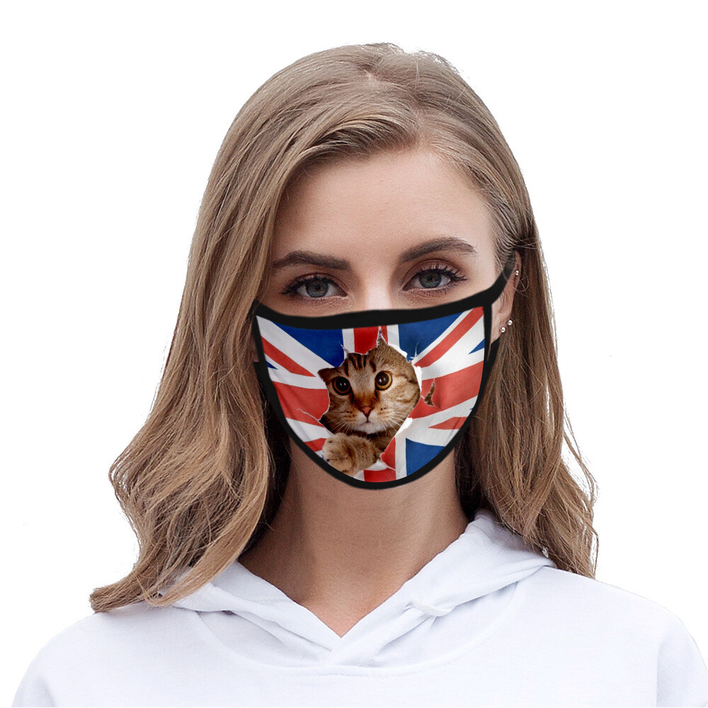 American Flag Kitten FACE MASK Reusable Washable Unisex Face Cover USA Seller