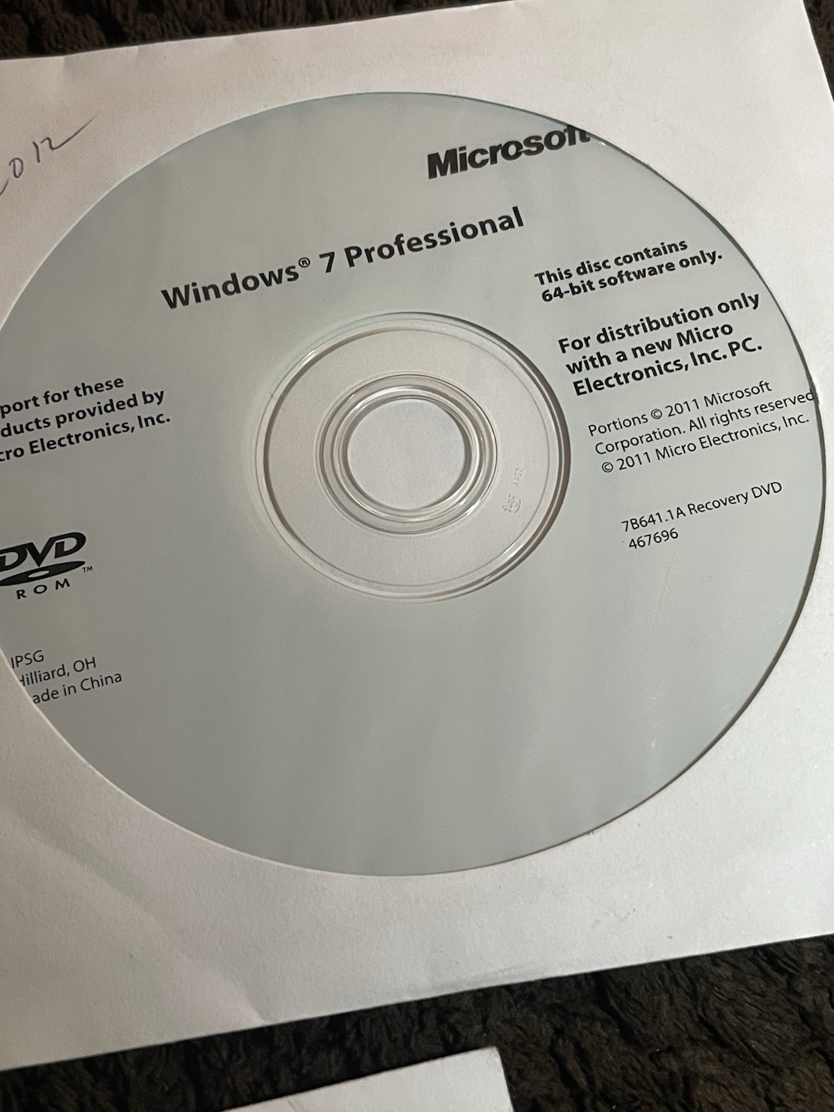 Windows 7 Professional 64 Bit, Windows 7 Drivers & Updates 64 Bit Never Used