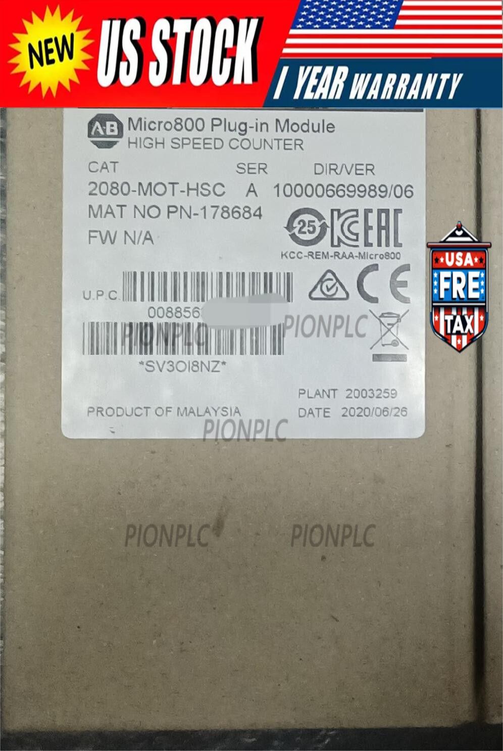 ALLEN-BRADLEY 2080-MOT-HSC MICRO800 PLUG-IN MODULE NEW IN BOX FAST SHIP