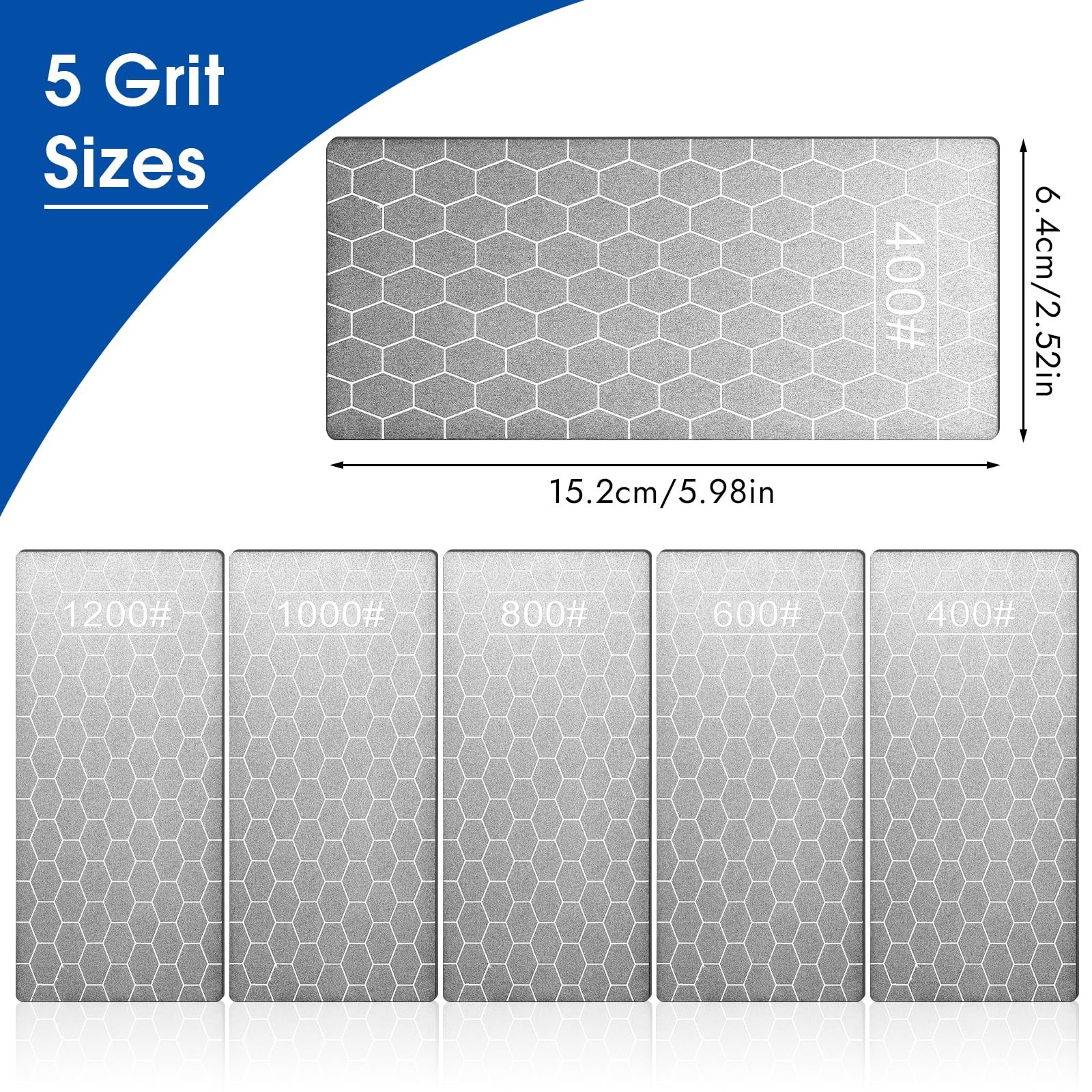 5 PCS Diamond Sharpening Stone, Diamond Sharpening Plate, Diamond Stone, Shar...