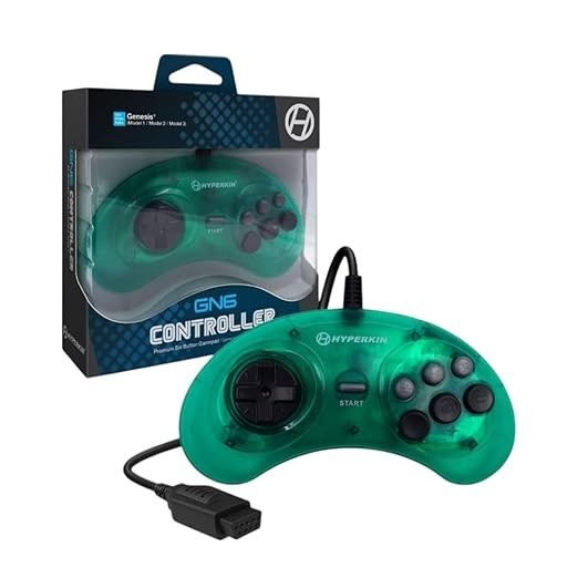 Hyperkin GN6 Premium Controller Mermaid Green - Brand New - Sega Genesis