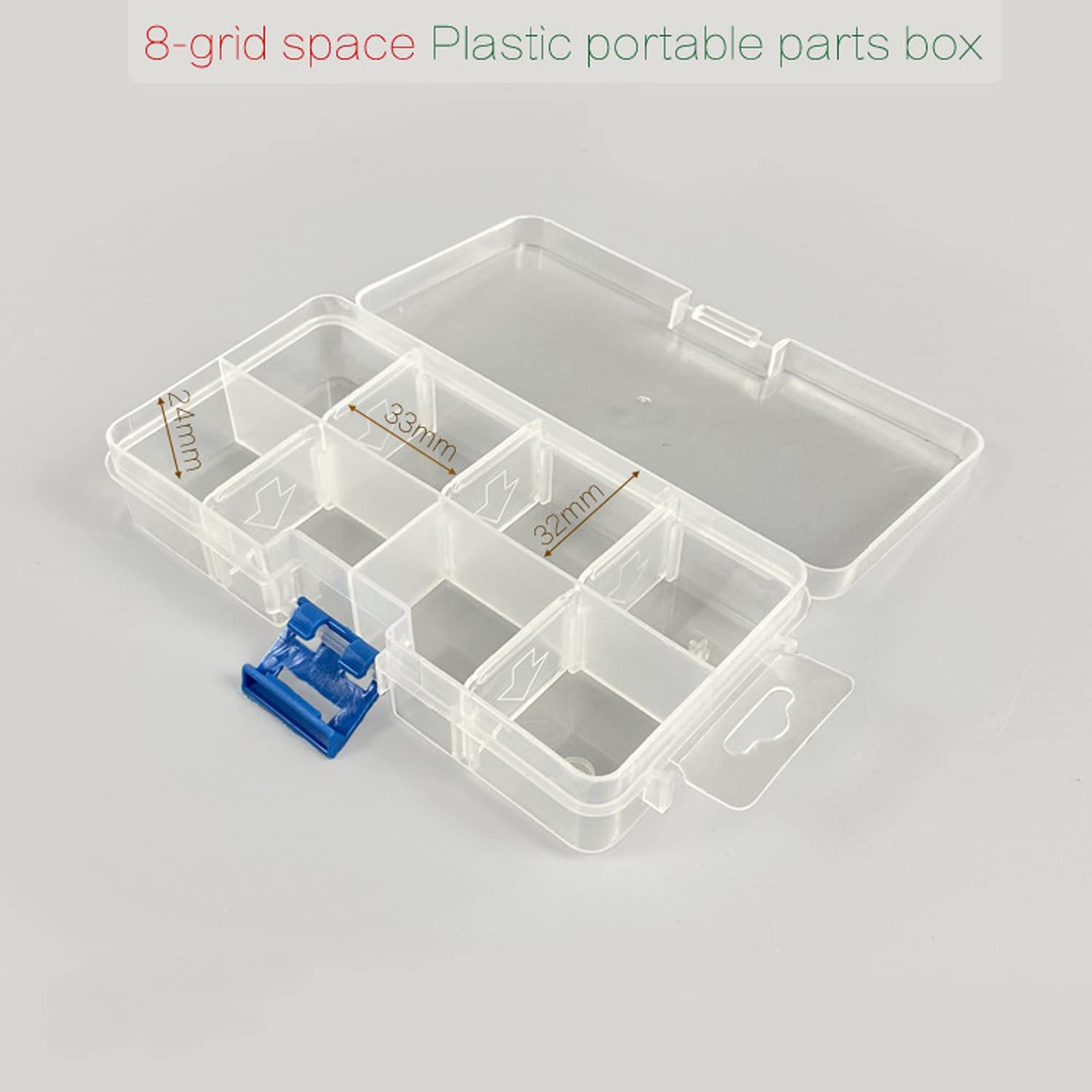 4 Pack 8 Grids Plastic Bead Organizer Box/Clear Crafts Thread Storage Contain...