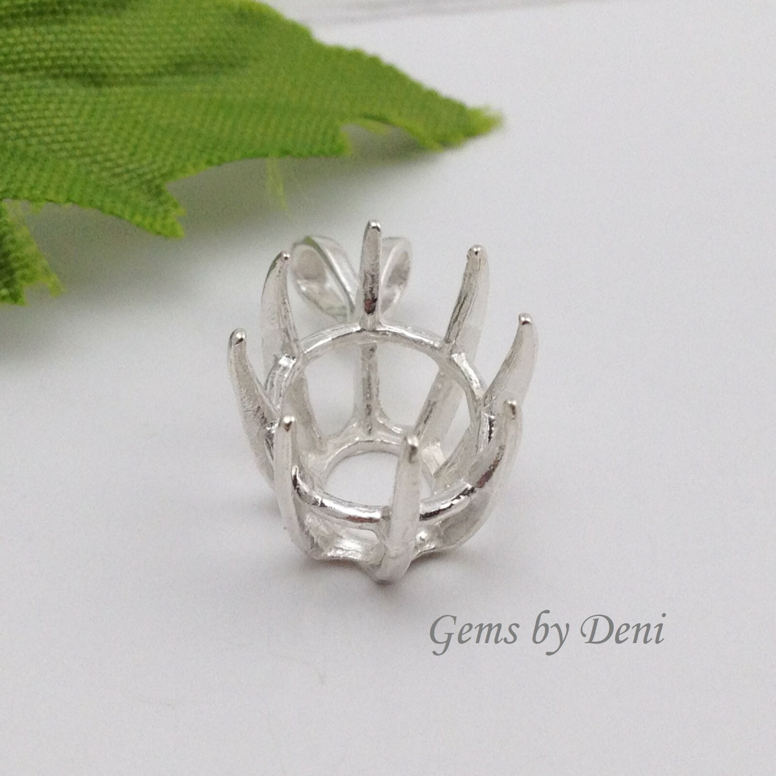 Sterling Silver Oval Deep Cut Pre-Notched Pendant Casting